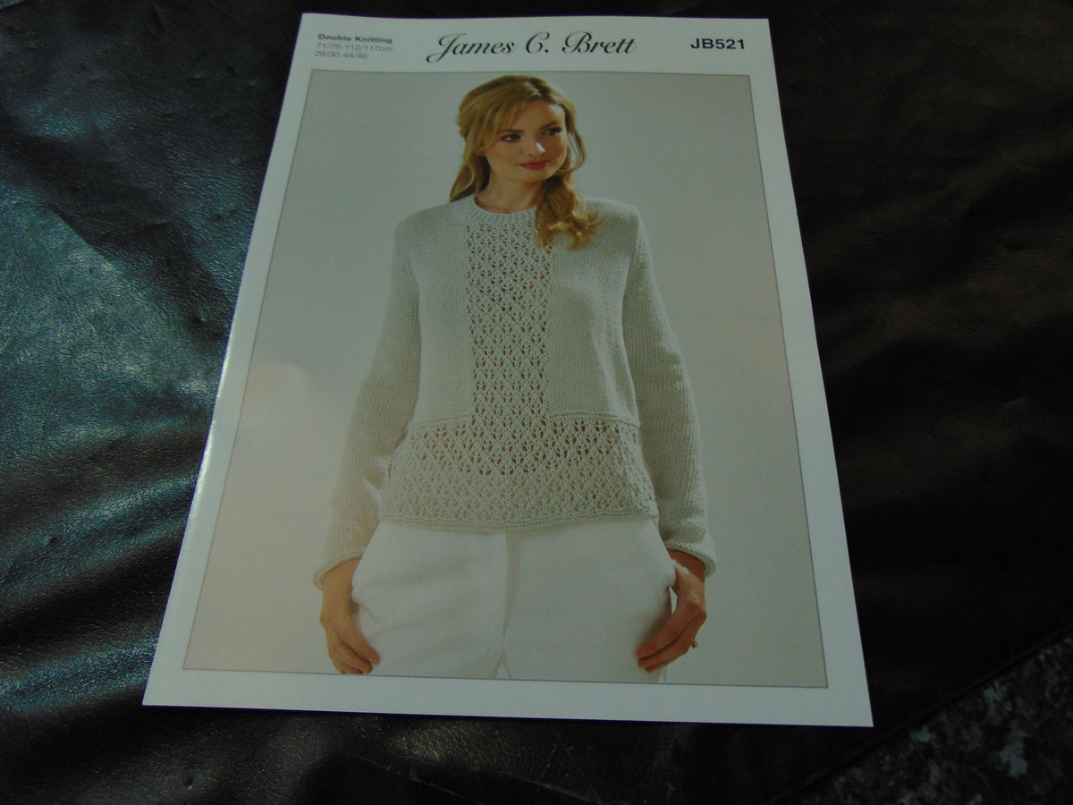 James C Brett Double Knitting Sweater Pattern JB521 S and P Leisure