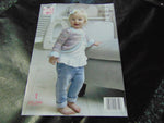 King Cole Double Knitting Pattern 5110 Sweater and Cardigan