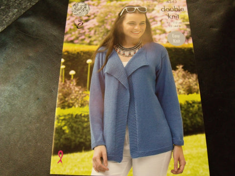 King Cole Double Knit Pattern for Cardigans 4343