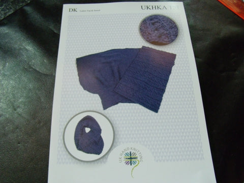 UKHKA Double Knitting Pattern 151 Ladies Top and Snood