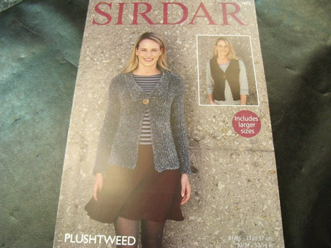 Sirdar Plushtweed Jacket and Waistcoat Pattern 7873