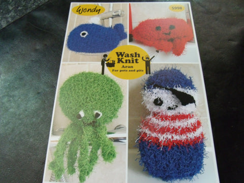 Wendy Wash Knit Aran for pots and pits fun Knitting Pattern 5998