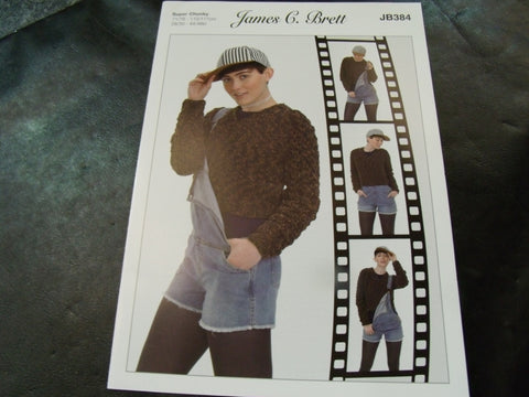 James C Brett Sweater Super Chunky Pattern JB384