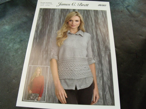 James C Brett Sweater and Slipover Double Knitting Pattern JB387