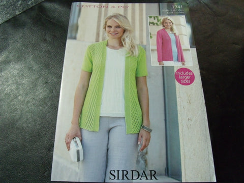 Sirdar Cotton 4 Ply Jacket Knitting Pattern 7741