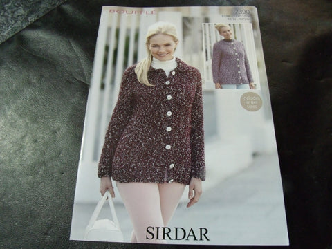Sirdar Bouffle Soft & Light Chunky Knitting Pattern 7390