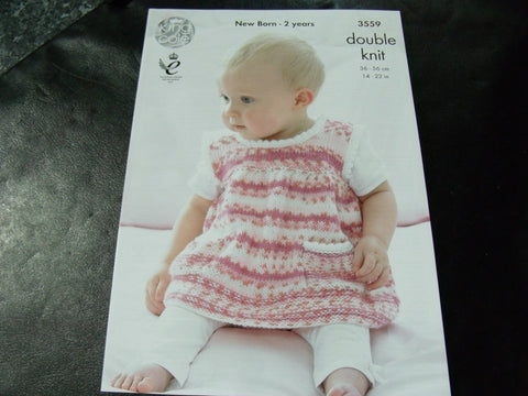 King Cole Double Knitting Pattern 3559 New Born - 2 Years