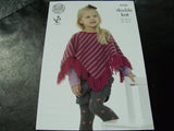 King Cole Double Knitting Pattern 3338 Ponchos 1.5 Years - 7 Years