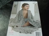 King Cole 4 Ply or Double Knitting Shawl Pattern 4211