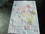 King Cole Baby 4 Ply Knitting Pattern 4687 Matinee Coat Set