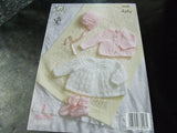 King Cole Baby 4 Ply Knitting Pattern 4688 Matinee Coat Set