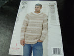 King Cole Double knitting Pattern 4461 Mens' Sweaters with Raglan Sleeve