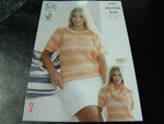 King Cole Double Knit Pattern 4459 Ladies Sweaters and Snood