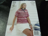 King Cole Double Knit Pattern 4459 Ladies Sweaters and Snood