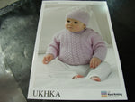 UKHKA Double Knitting Pattern 117 Sweaters, hat and Scarf  12 - 20 in