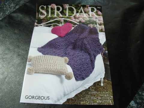 Sirdar Gorgeous Ultra Chunky Knitting Pattern 7962 Home Accessories