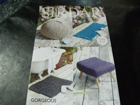 Sirdar Gorgeous Ultra Chunky Knitting Pattern 7965 Rugs and Foot Stool Covers