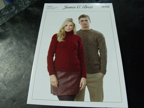 James C Brett Twisted Knitting Pattern JB422