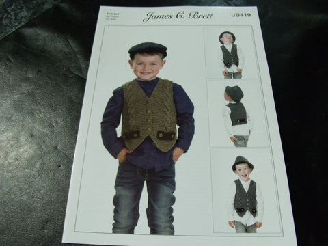 James C Brett Twisted Knitting Pattern JB419 Waistcoat