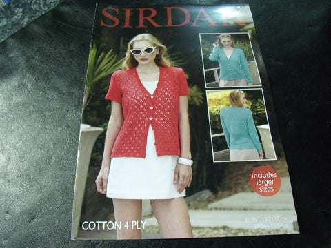 Sirdar Cotton 4 Ply Cardigan Pattern 7911
