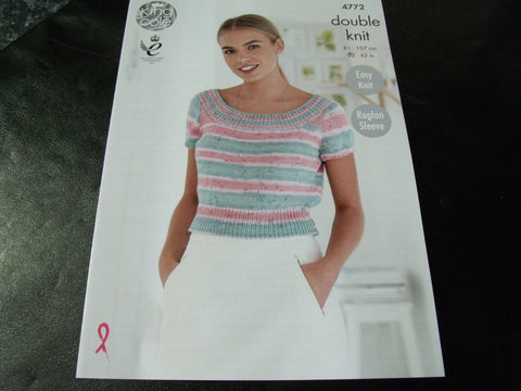 King Cole Double Knit Pattern 4772 Ladies Tops