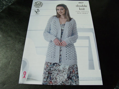 King Cole Double Knit Pattern 4837 Cardigans