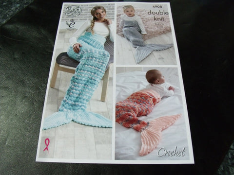 King Cole Double Knit Crochet Pattern 4908 Baby to Adult