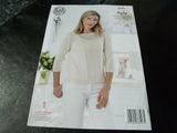 King Cole 4 Ply Knitting Pattern 4787 Top and Sweater