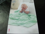 King Cole Yummy Knitting Pattern 4822 One Size Blankets