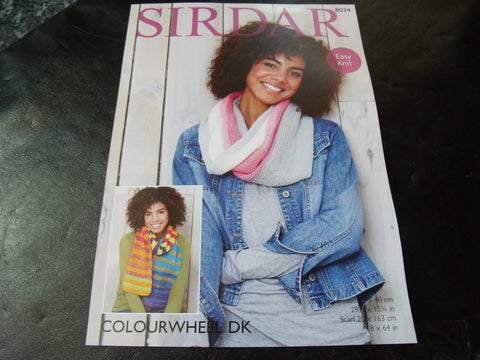 Sirdar  Colourwheel Double Knitting Pattern 8034 Snood and Scarf