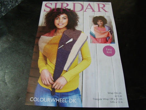 Sirdar  Colourwheel Double Knitting Pattern 8033 Wraps