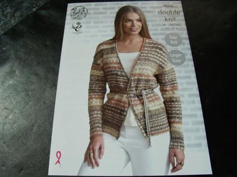 King Cole Double Knit Pattern 4855 Ladies Cardigan and Waistcoat