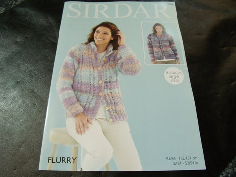 Sirdar Flurry Chunky Knitting Pattern 7956 Cardigans