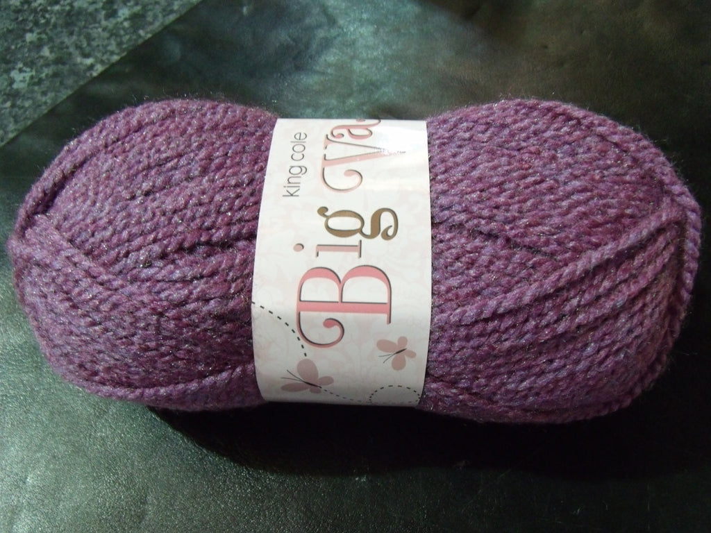Chunky Yarn: Purple Big Value Chunky Yarn. 100g Ball of King Cole Big Value  Chunky Yarn in Purple 