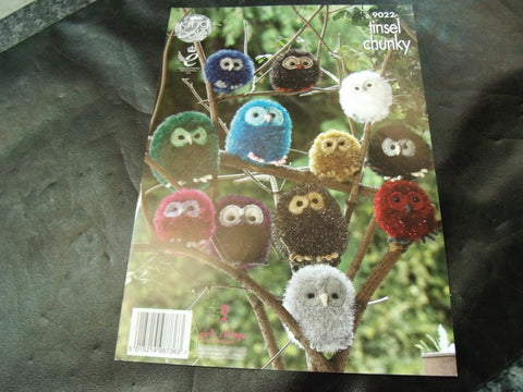 King Cole Tinsel Chunky Owl Knitting Pattern 9022