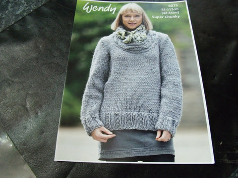 Wendy Super Chunky Knitting Pattern 6075
