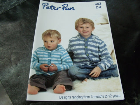 Peter Pan Double Knitting Design Book 352 3 Months to 12 Years