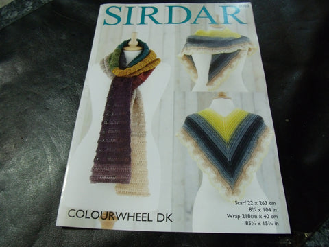 Sirdar Colourwheel Double Knitting Pattern 8083 Scarf and Wrap
