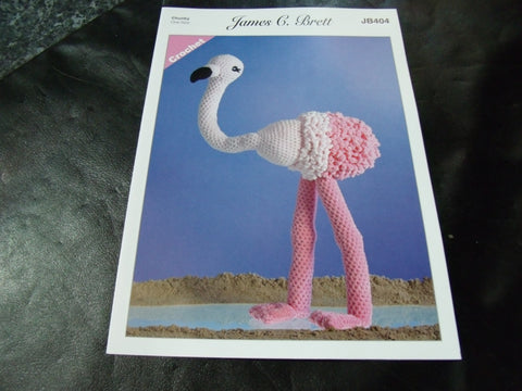 James C Brett Chunky Crochet Pattern JB404 Flo the Flamingo