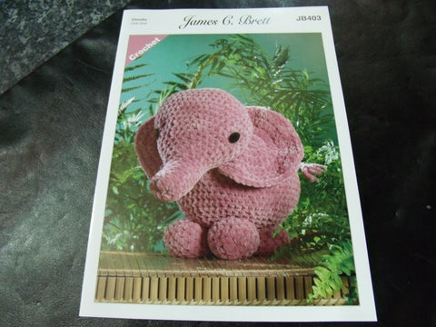 James C Brett Chunky Crochet Pattern JB403 Ellie The Elephant