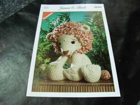 James C Brett Chunky Crochet Pattern JB402 Rory The Lion