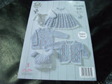 King Cole Double Knit Pattern 4896 Baby Set with Raglan Sleeve