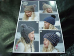 King Cole Aran Hats Pattern 5100 4 - 12 Years