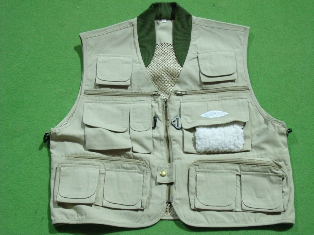 Beige 14 pocket lined Fishing Vest Medium (Approx 46 chest) – S
